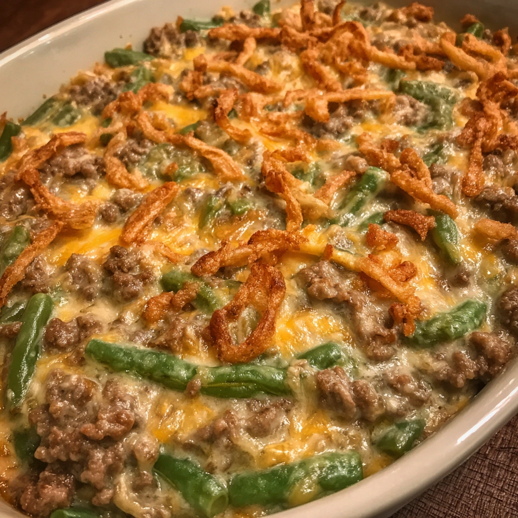 Quick Ground Beef Casserole with Green Beans