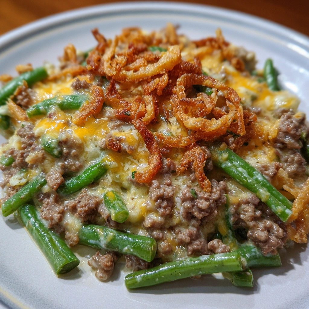 Quick Ground Beef Casserole with Green Beans
