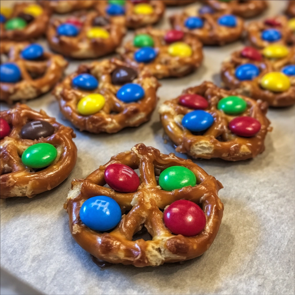 Rolo Pretzels with M&M Candies