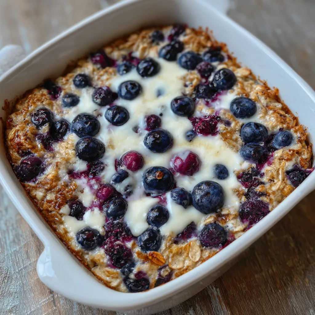 Blueberry cottage cheese breakfast bake