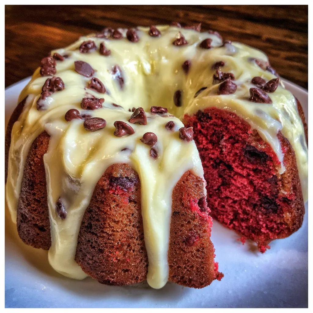 Whole red velvet bundt cake