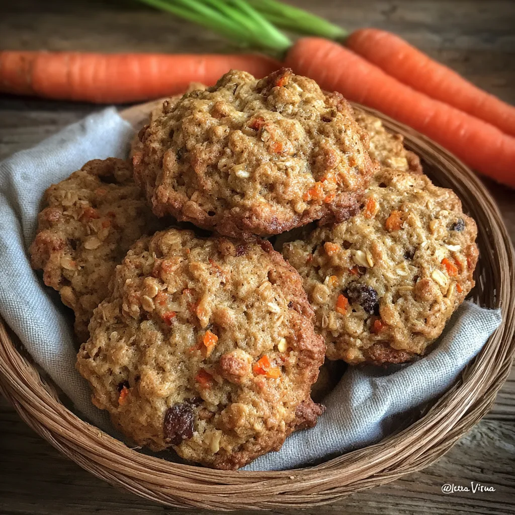 Close-up of carrot oatmeal cookie