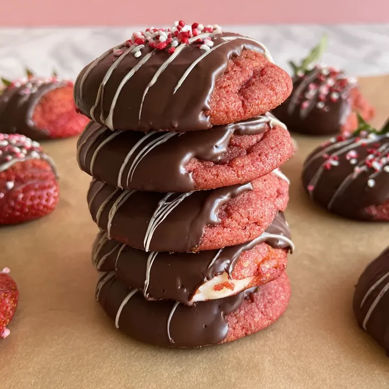 Chocolate dipped strawberry cookies