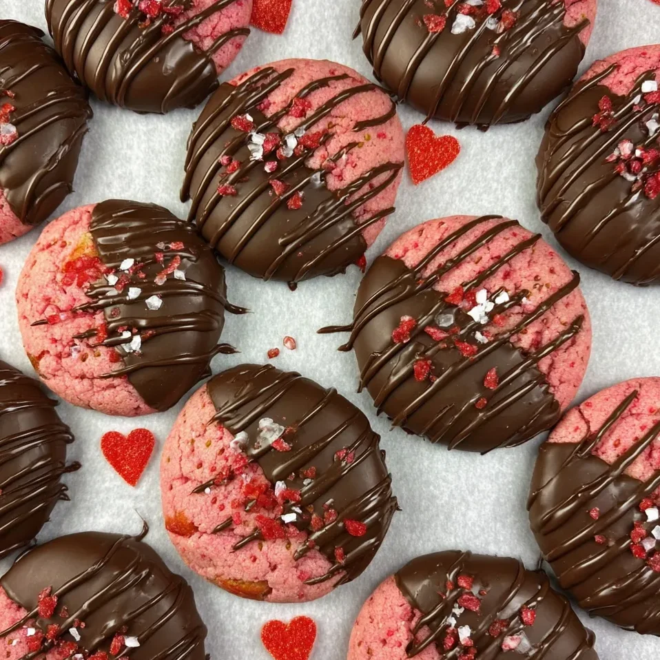 Cookie half dipped in chocolate