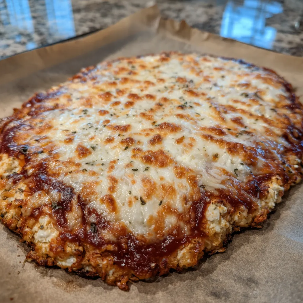 Low carb cottage cheese pizza