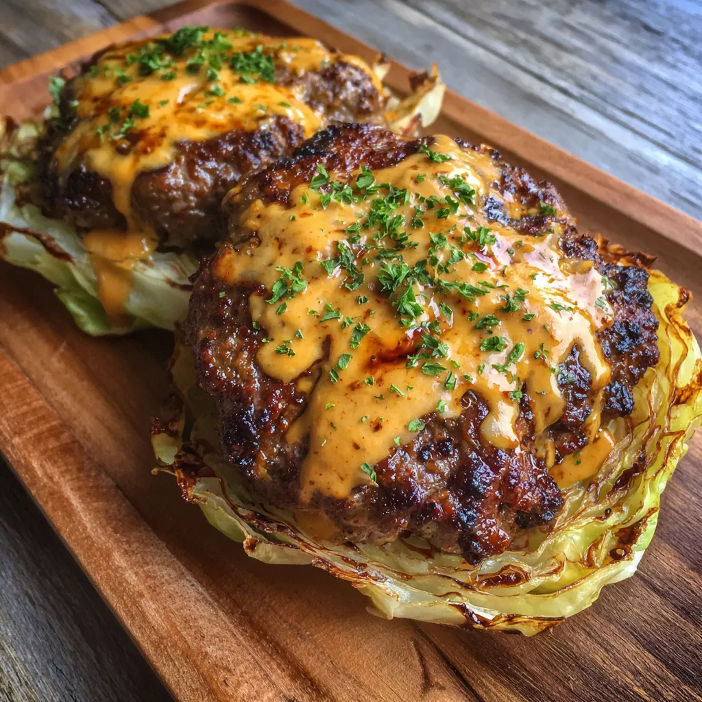 Cabbage bun burger close-up