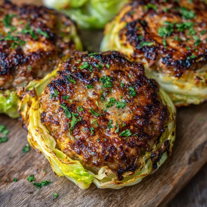 Roasted cabbage burger