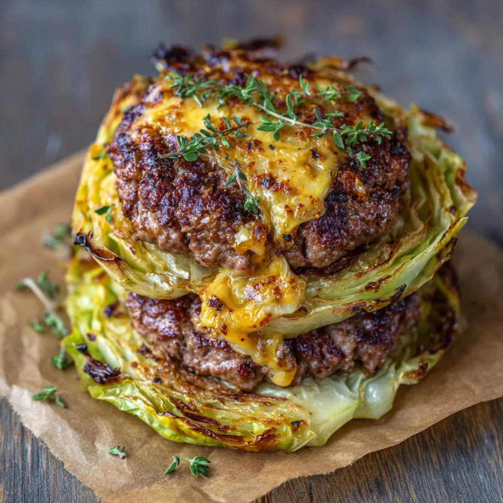 Cabbage burger bake
