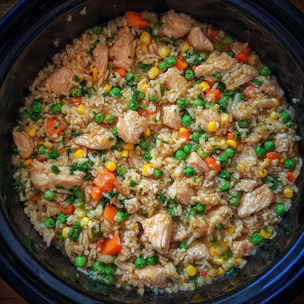 Crockpot chicken fried rice