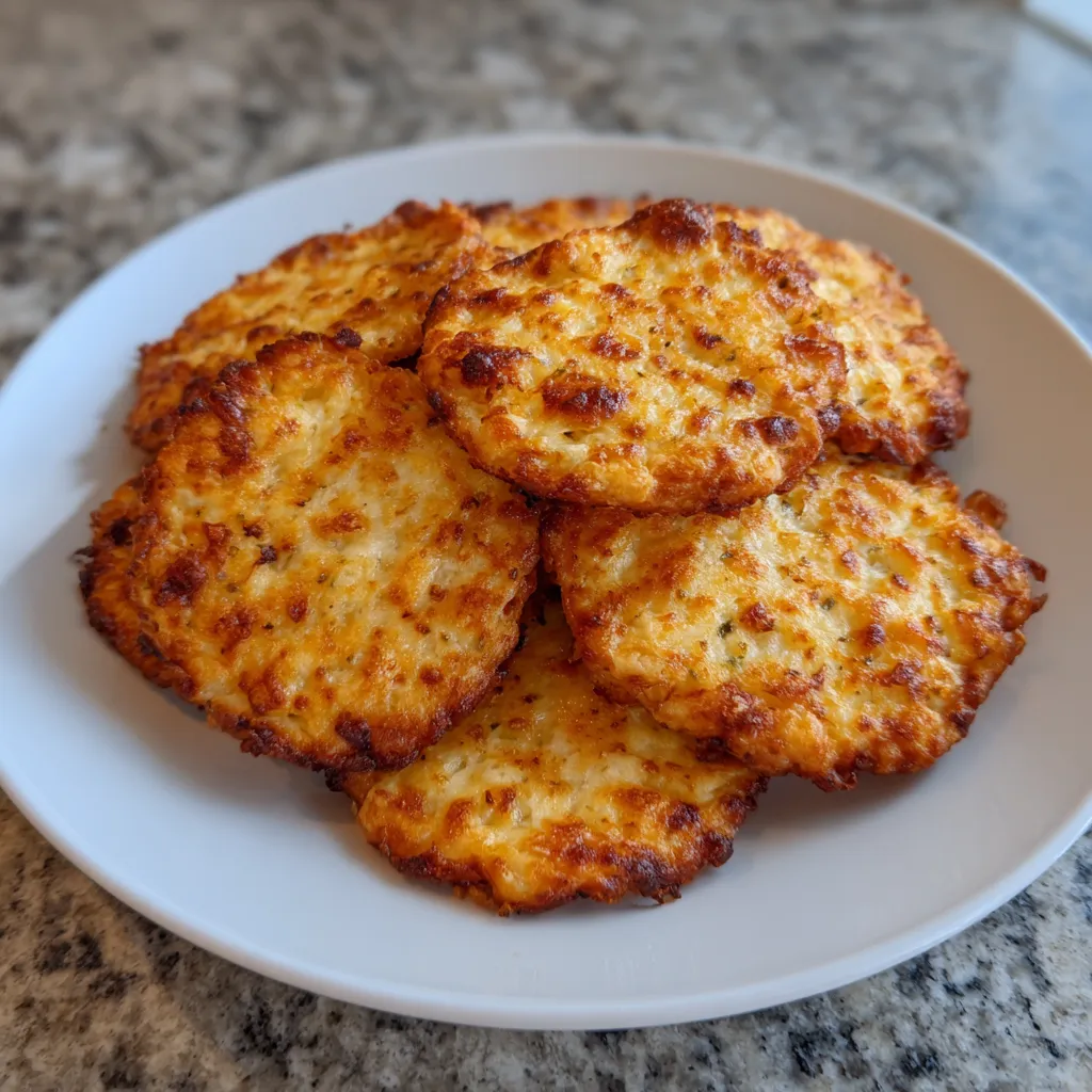 Cottage cheese chips on tray