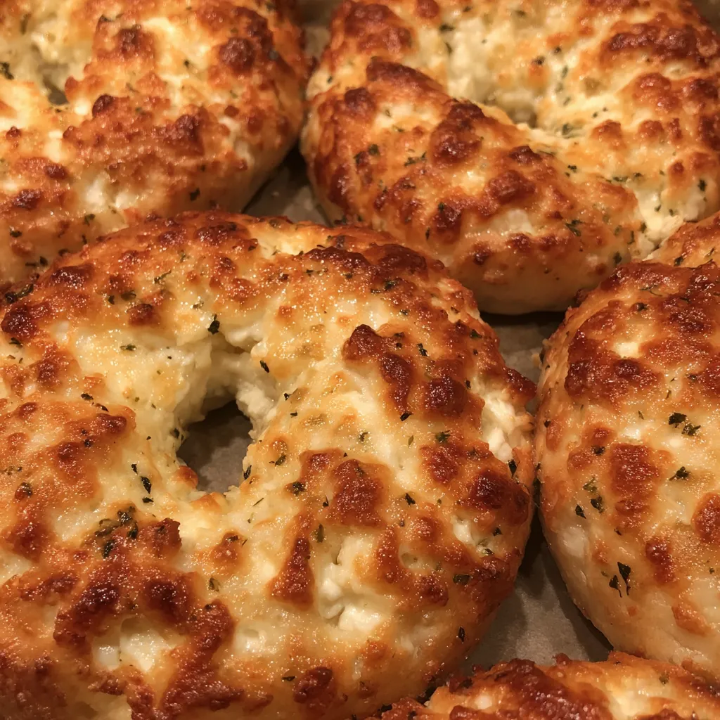 Savory cottage cheese bagel close-up