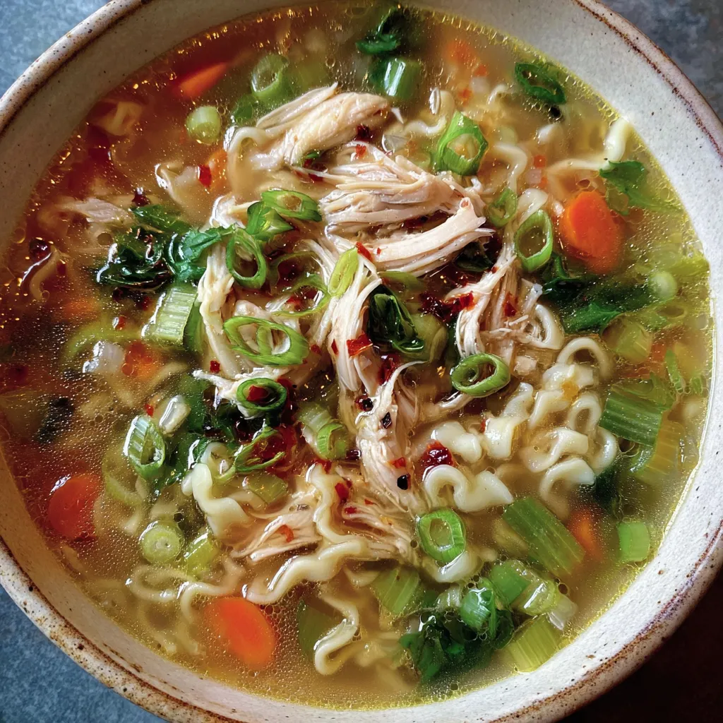 Bowl of ginger garlic chicken soup