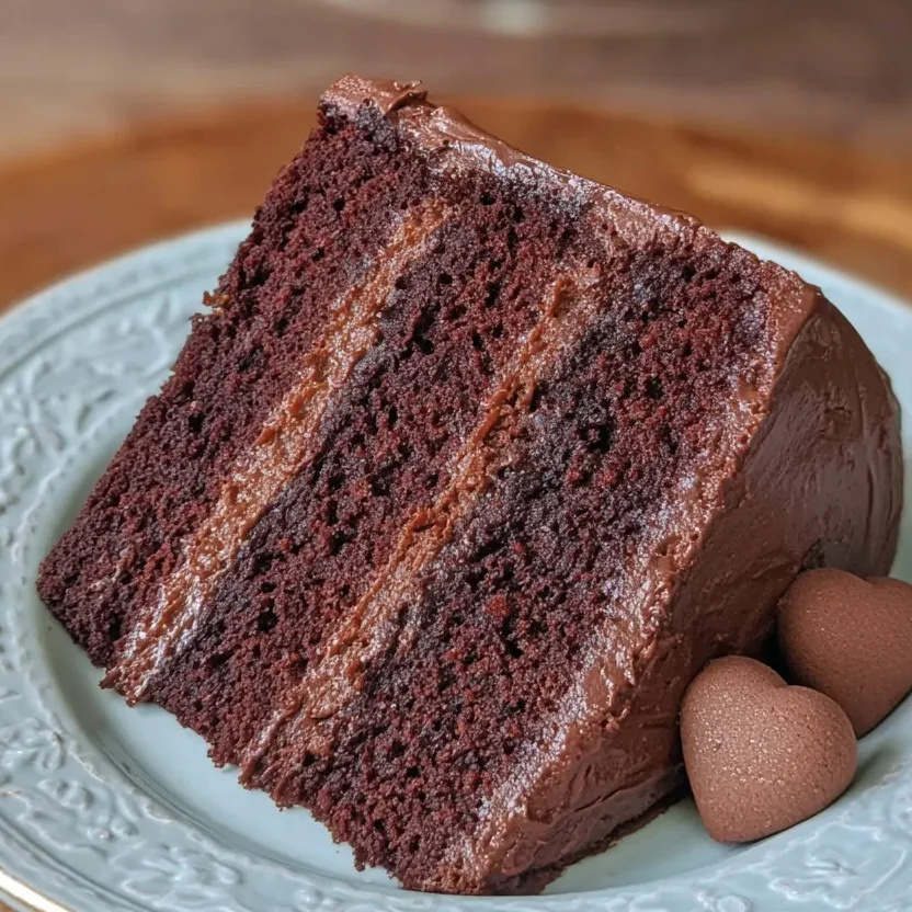 Heart shaped chocolate cake