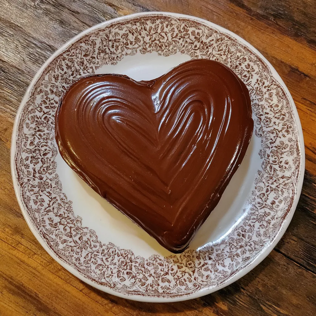 Frosted heart shaped cake