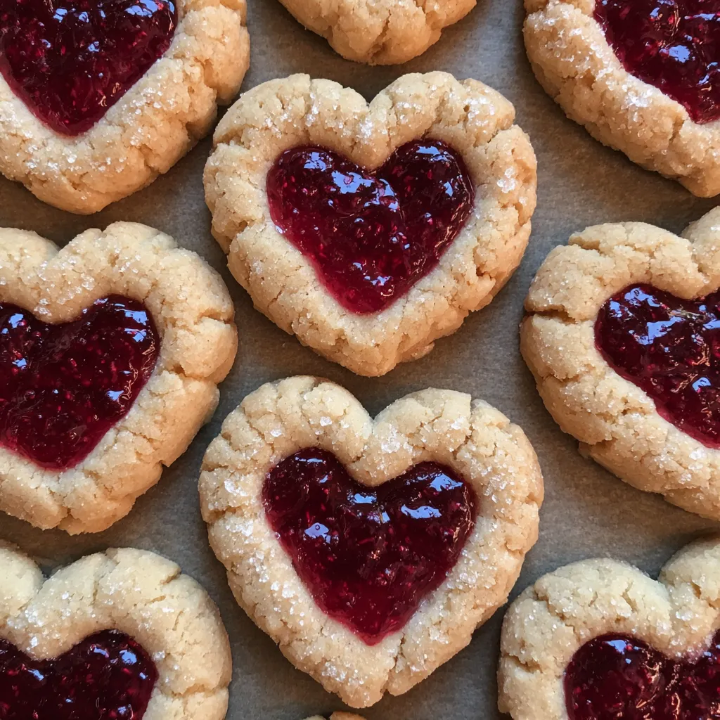 Baking tray of heart cookies