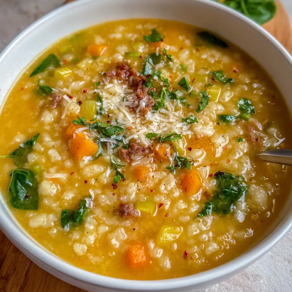 Close-up of vegetable soup