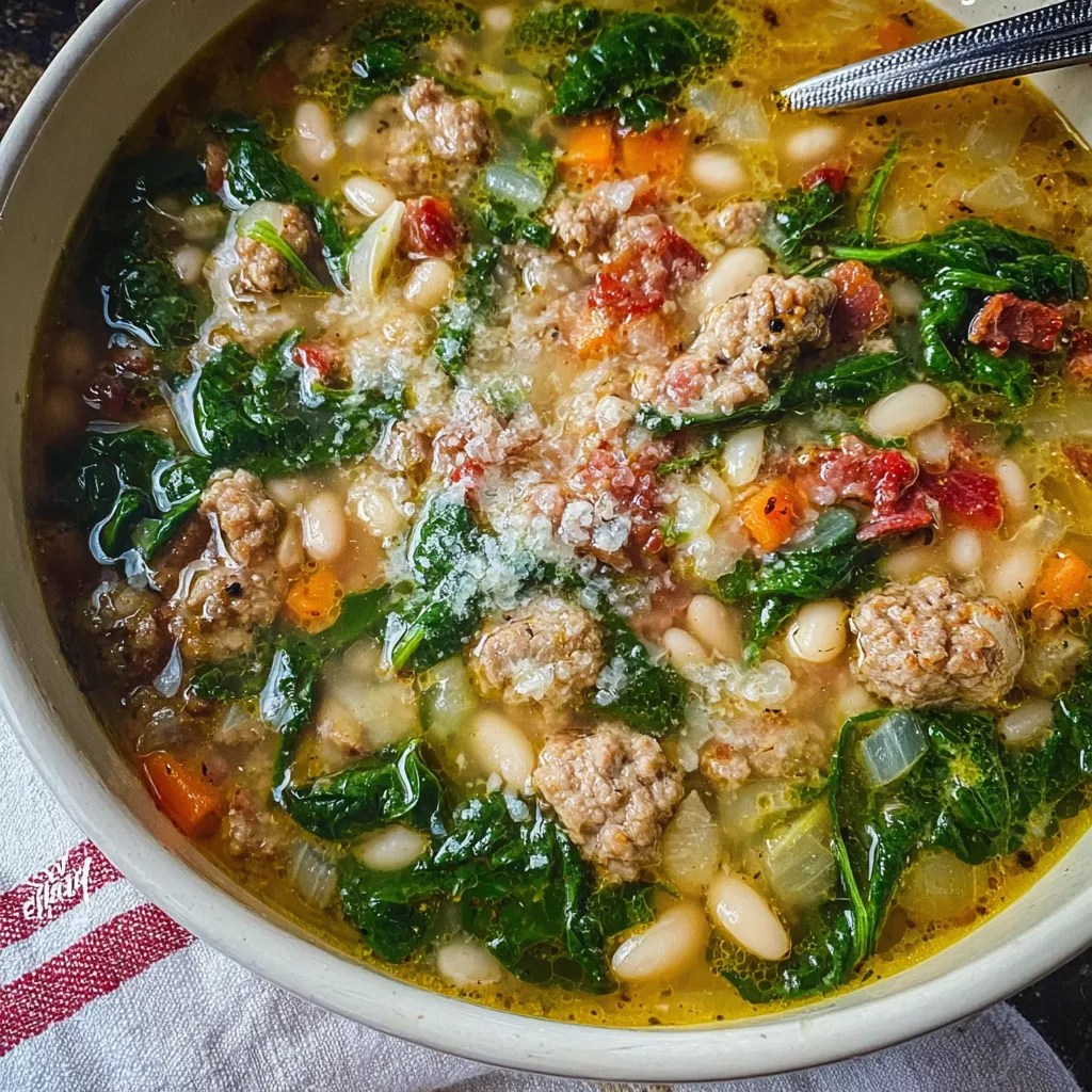 Spoonful of creamy bean soup