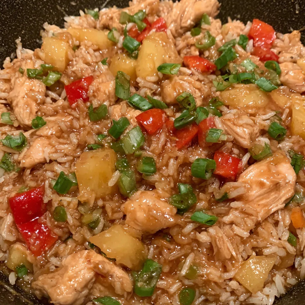 Pineapple chicken and rice