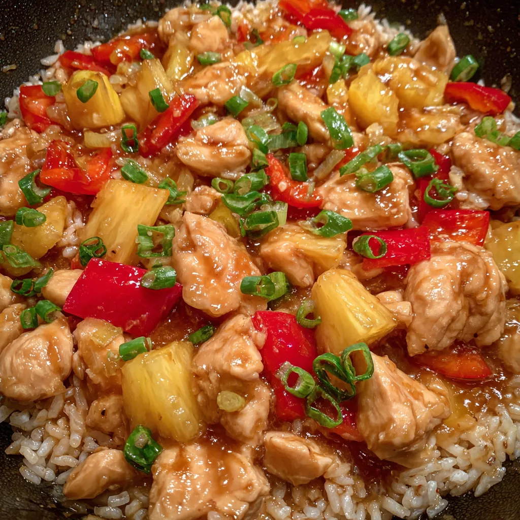 One-pan pineapple chicken