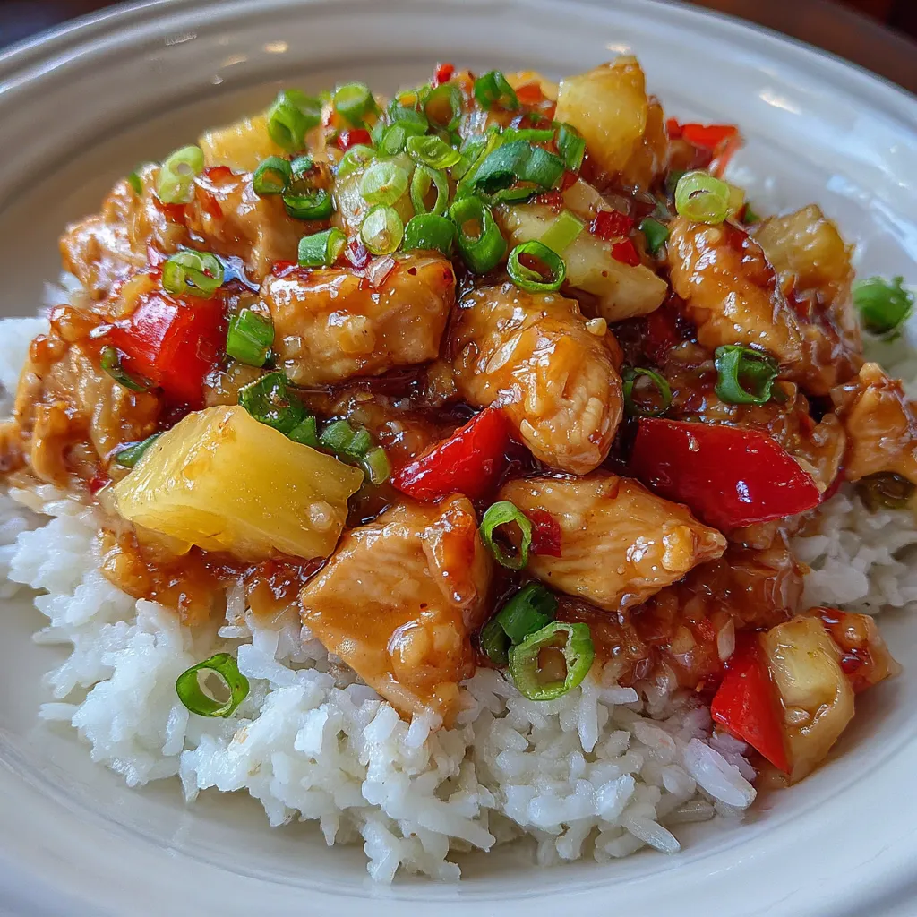 Pineapple chicken rice skillet
