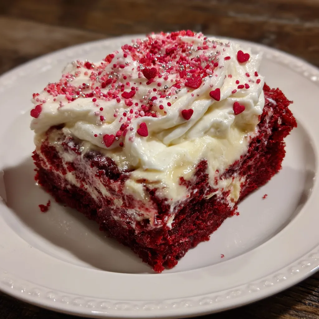 Close-up of poke cake texture