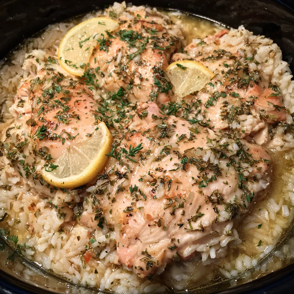Crockpot chicken and rice