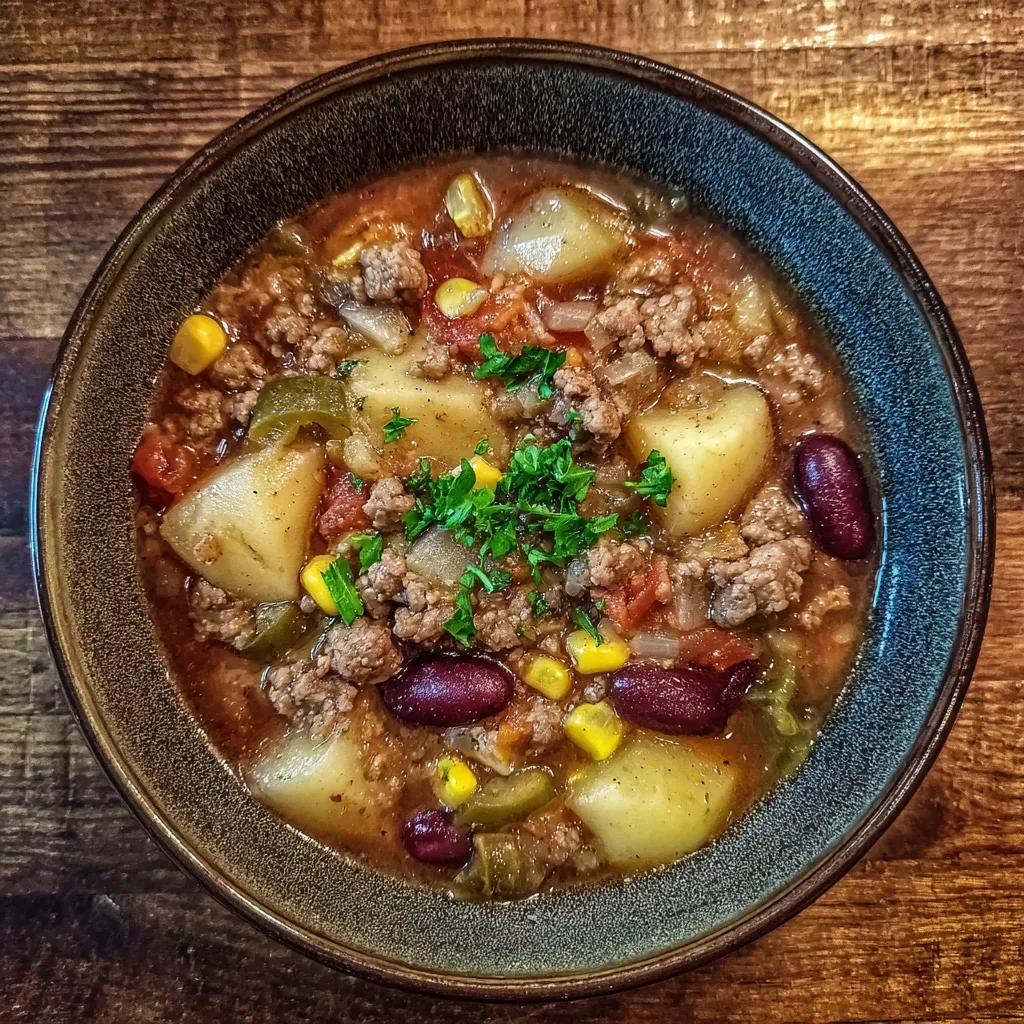 Close-up of cowboy soup