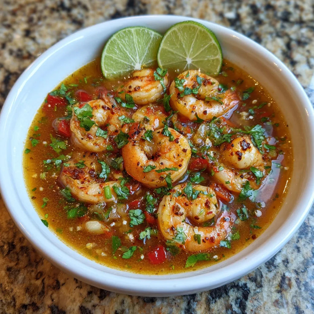 Pot of shrimp soup