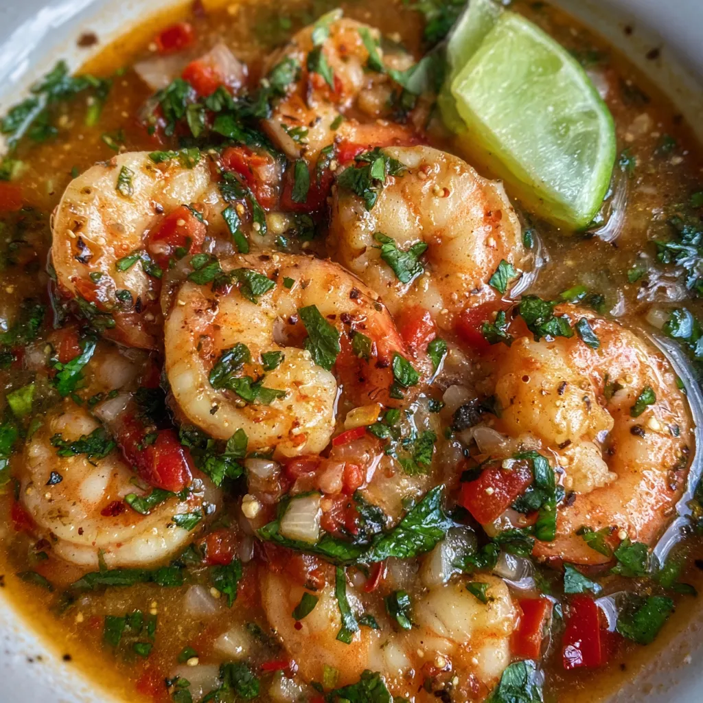 Bowl of spicy shrimp soup