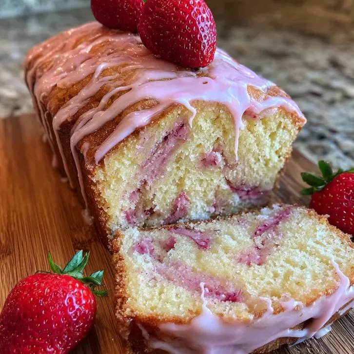 Strawberry milkshake pound cake