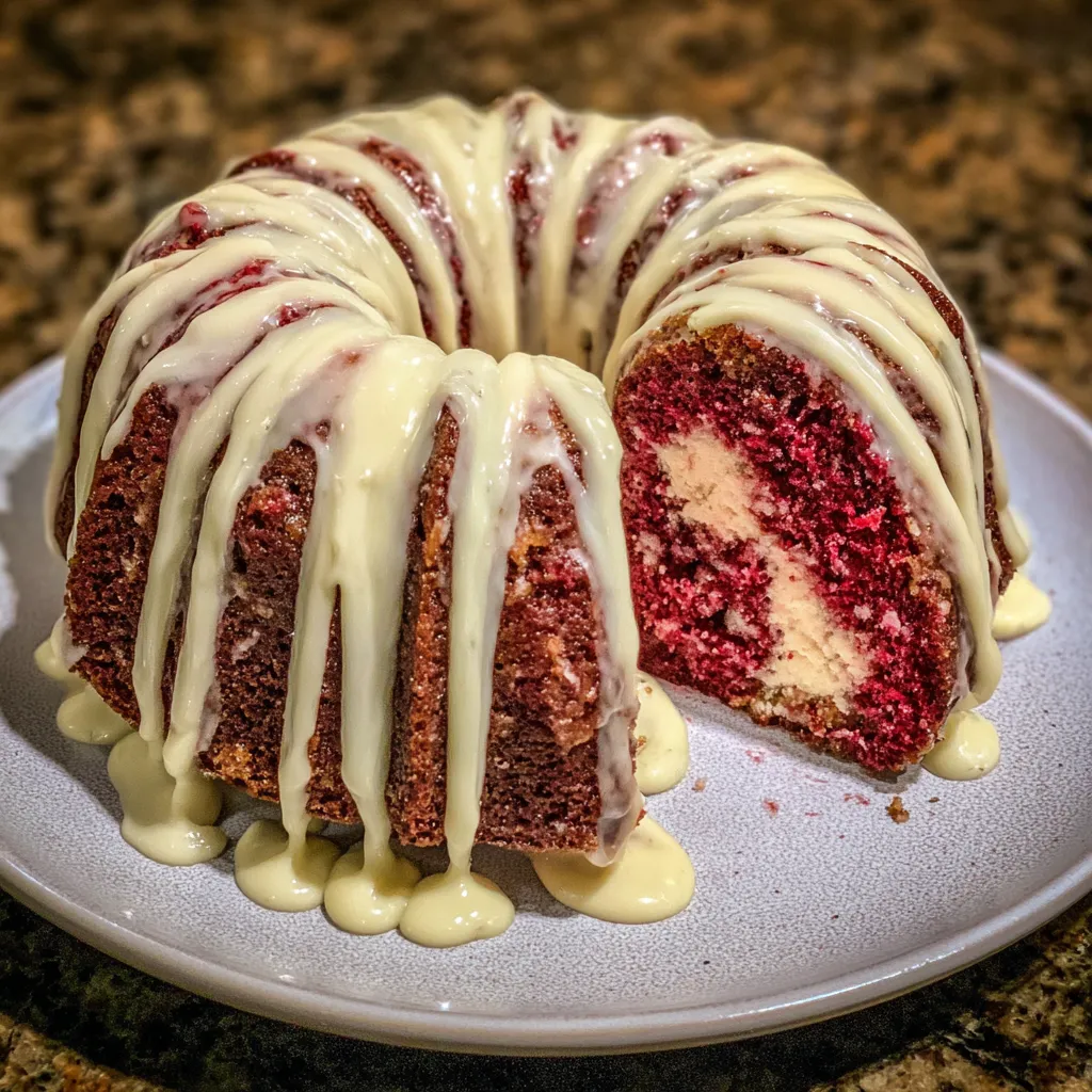 Valentine bundt cake slice