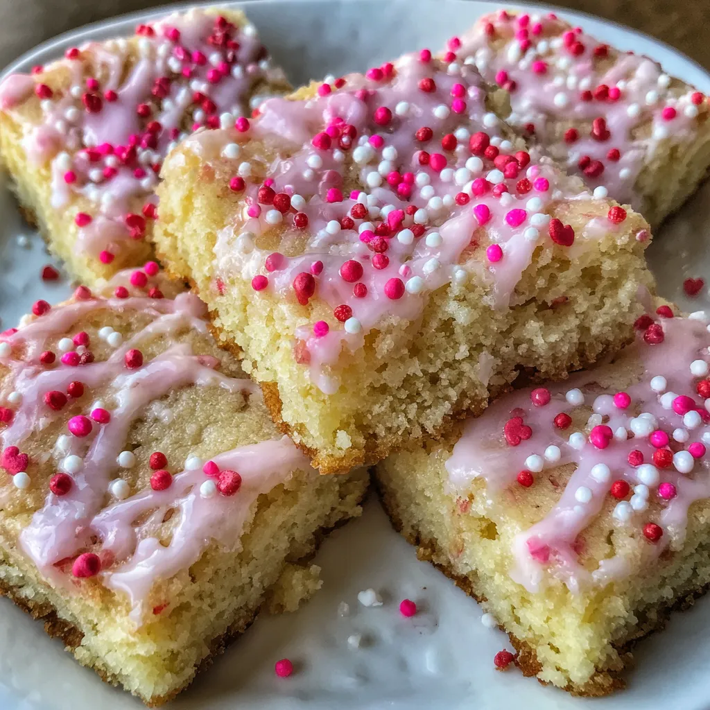 Glazed cookie bars close-up