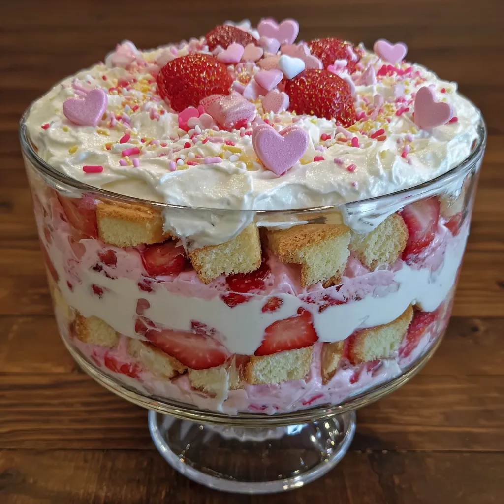 Glass bowl Valentine trifle
