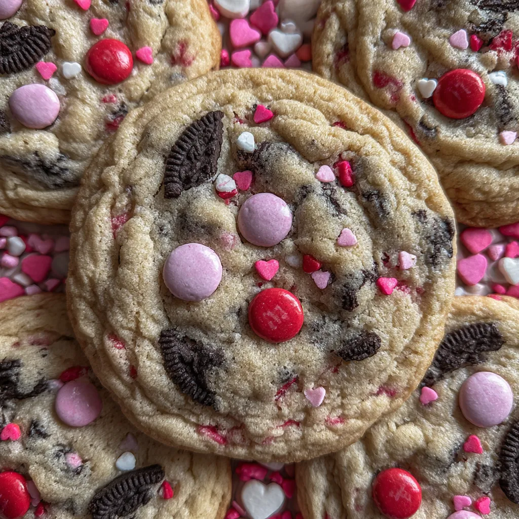 Valentine Oreo M&M cookies
