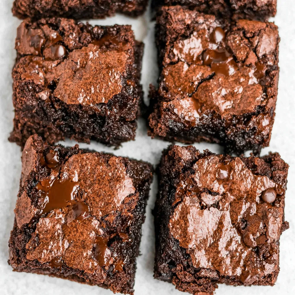 Close-up of fudgy brownies