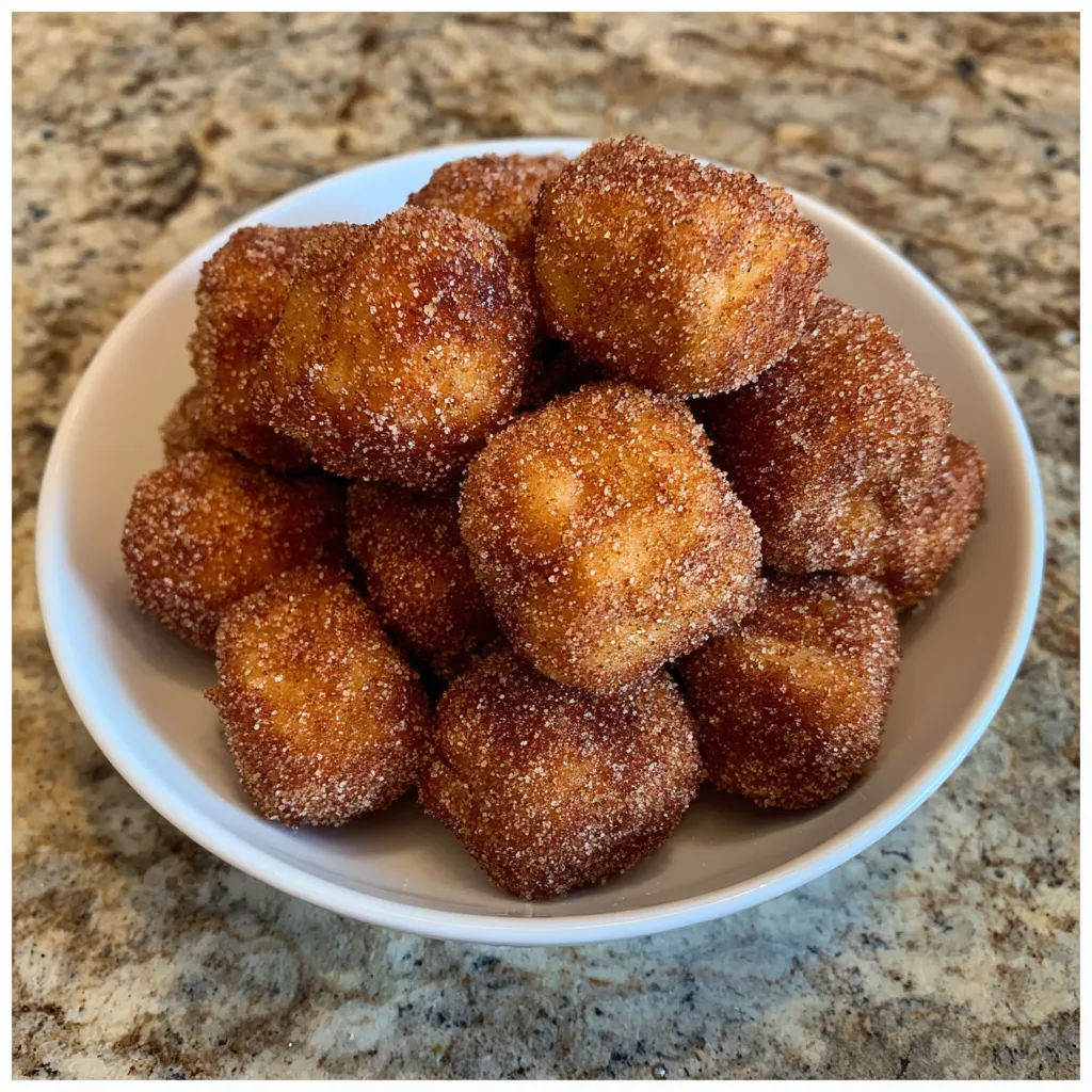 Mini churros in bowl