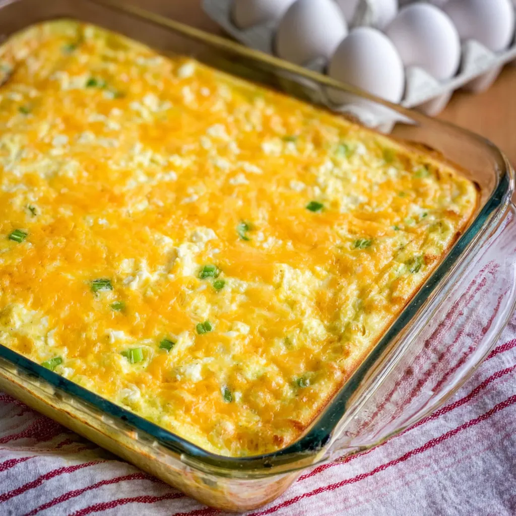 Cottage cheese egg bake close-up