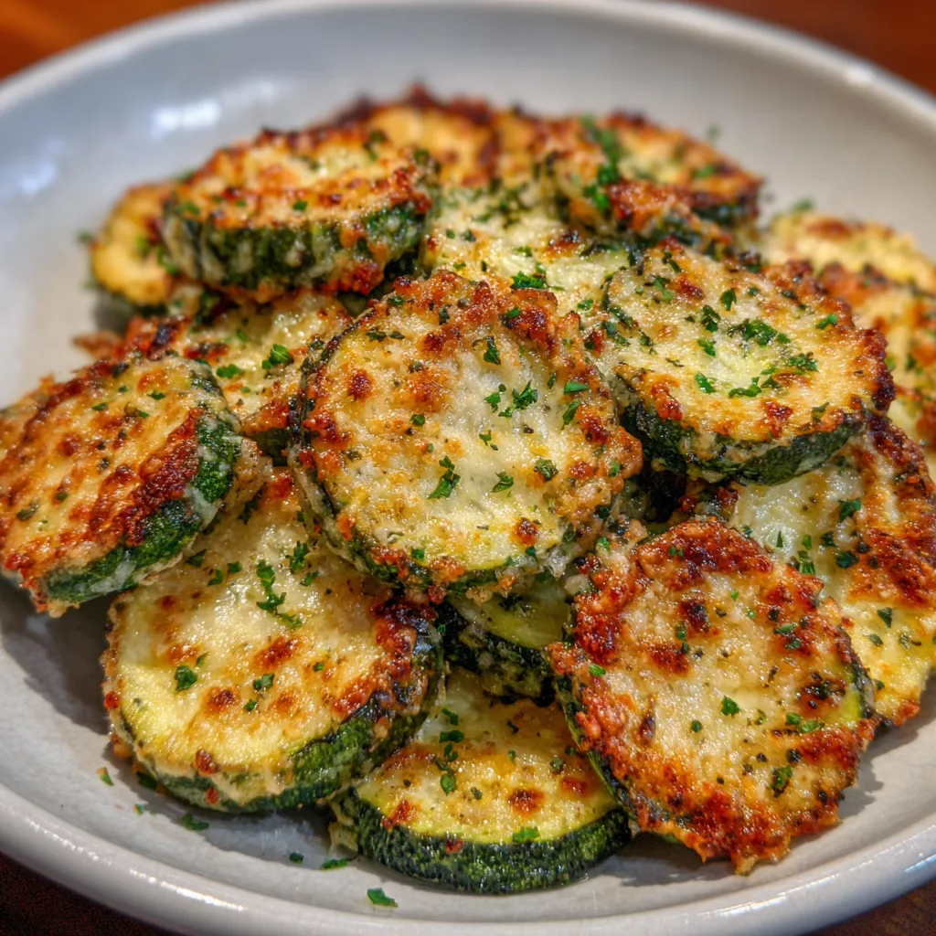 Zucchini parmesan served plate