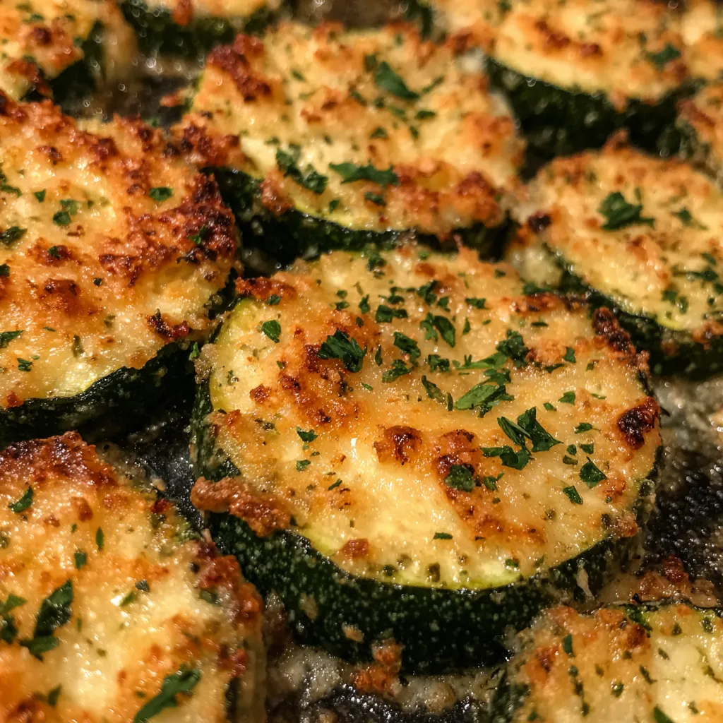 Parmesan zucchini close-up