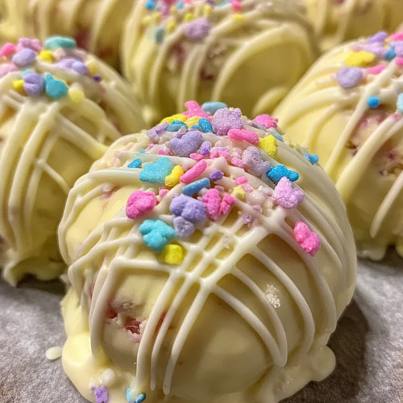 Easter truffles on plate