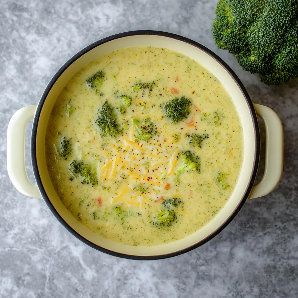 Healthy broccoli cheddar soup