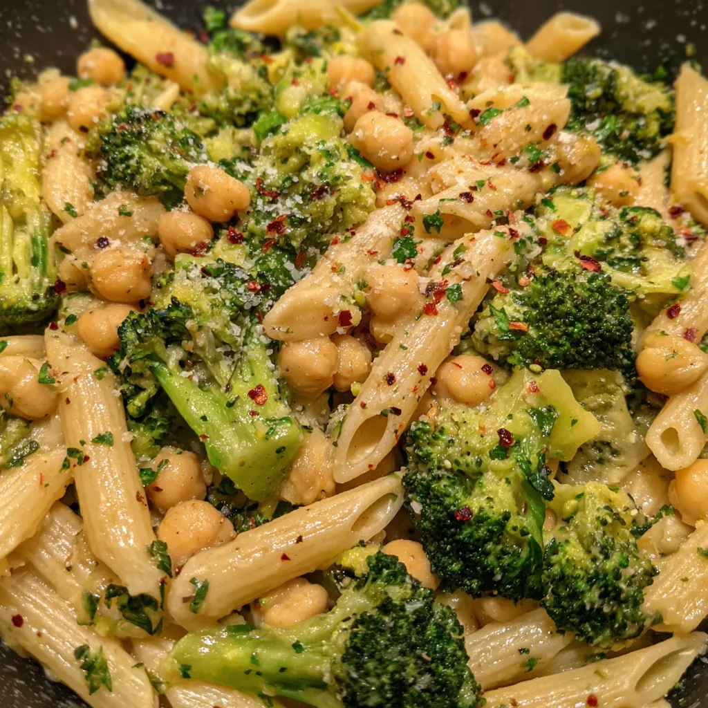 Broccoli chickpea pasta