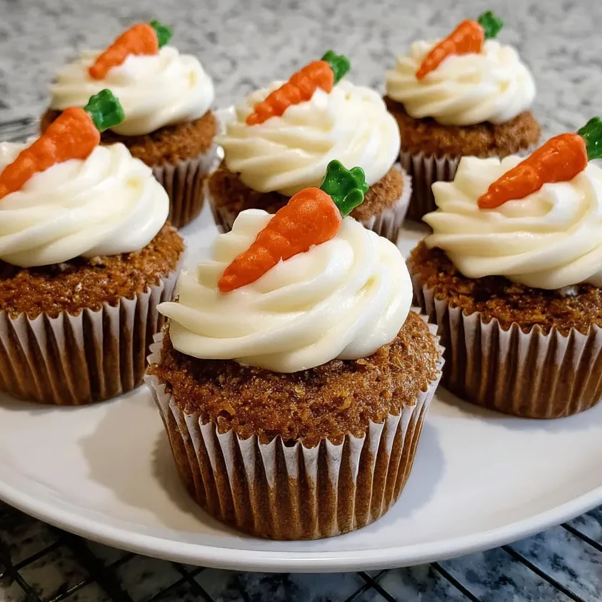 Carrot cupcakes for Easter