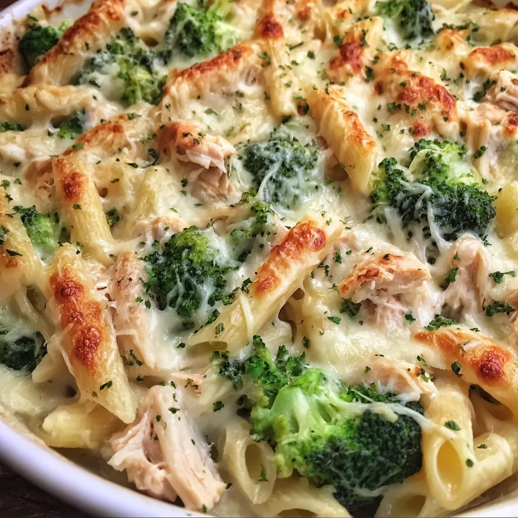 Chicken broccoli alfredo bake