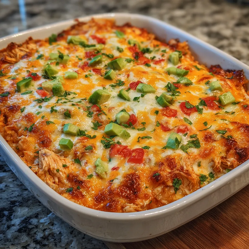 Chicken enchilada rice casserole