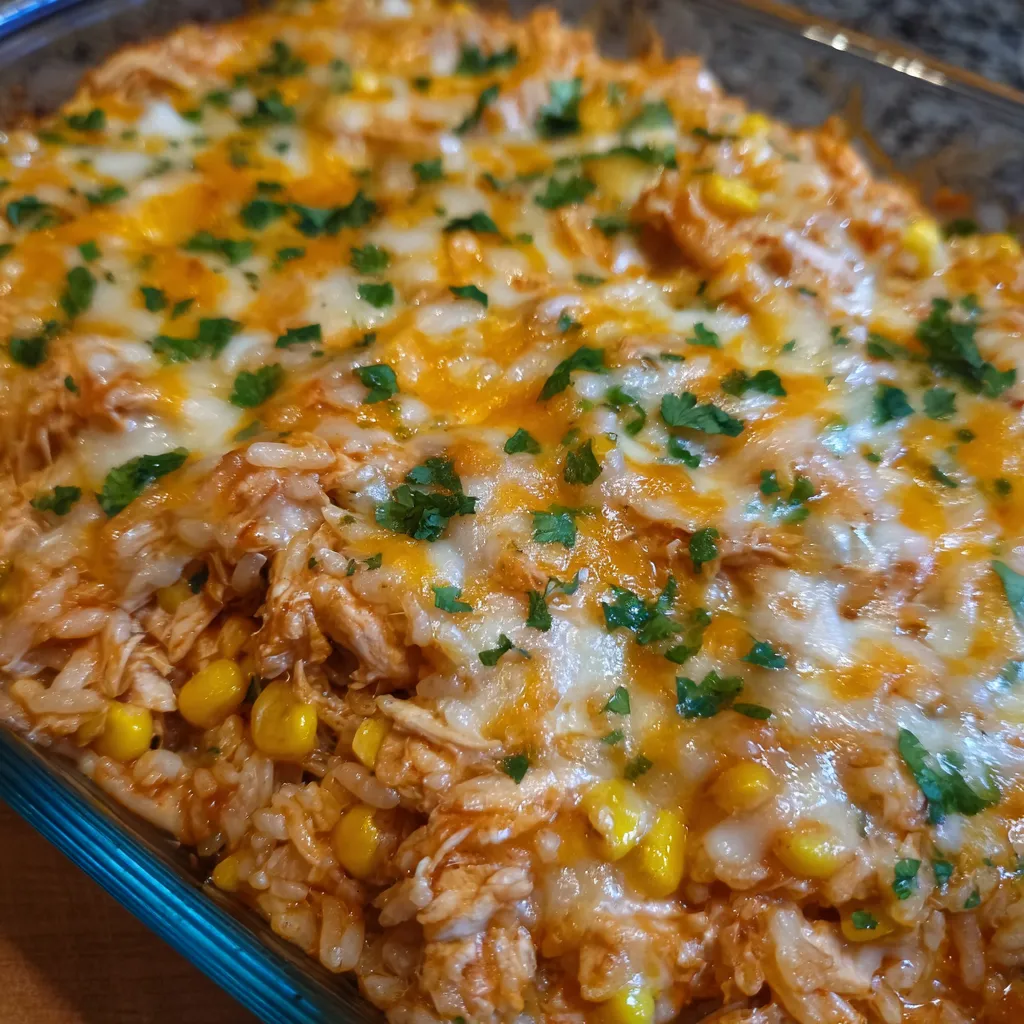 Chicken enchilada rice casserole