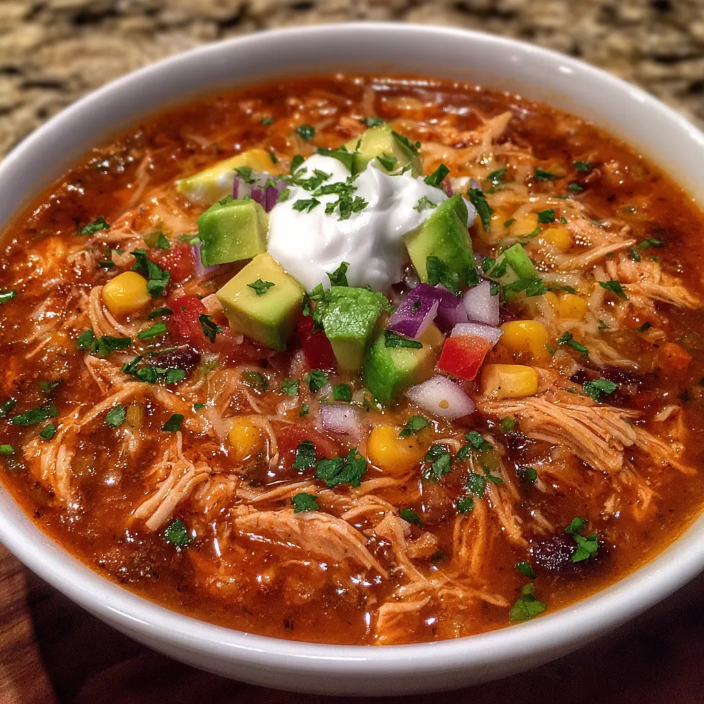 Enchilada soup close-up