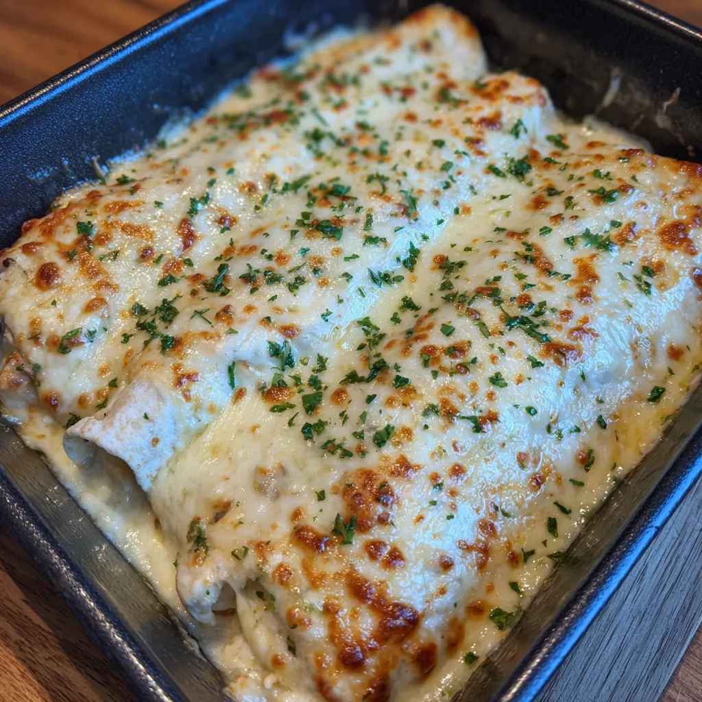 Healthy white sauce chicken enchiladas