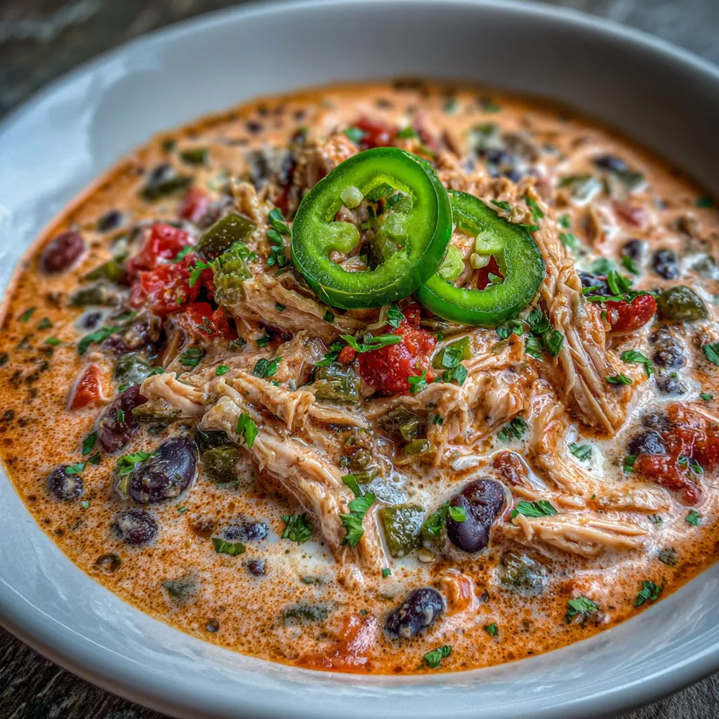 Chicken poblano and black bean soup