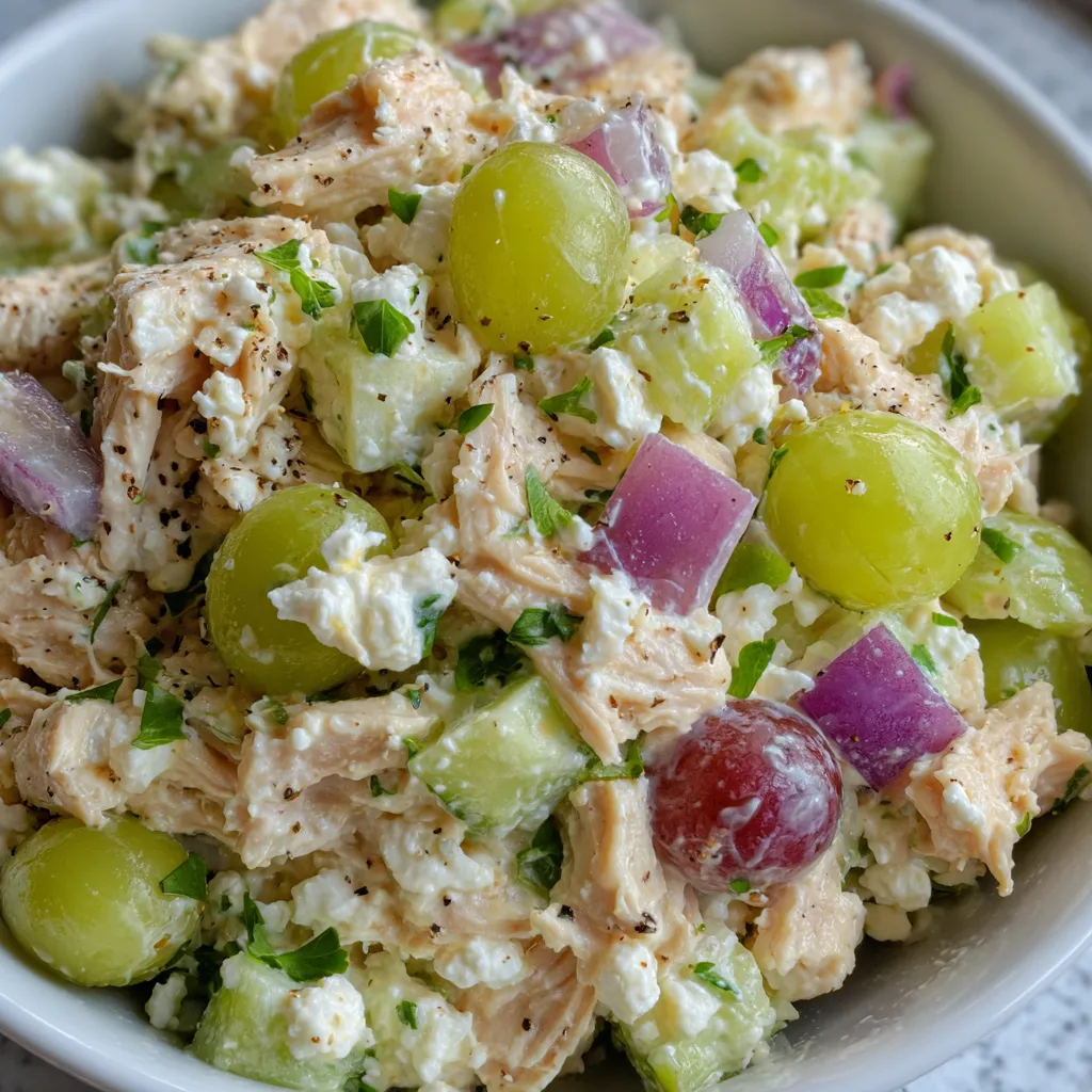 Healthy chicken salad with cottage cheese